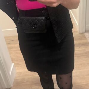 Authentic Chanel SKIRT NWT, little BLACK DIAMONDs on the rear pencil skirt